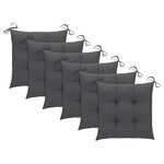vidaXL Chaises pliables d'extérieur lot de 6 et coussins Bois d'acacia