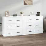 vidaXL Buffets 2 Pièces blanc bois d'ingénierie