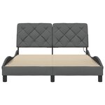 vidaXL Cadre de lit avec LED sans matelas gris foncé 120x200 cm tissu