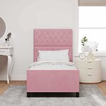 Cadre de Lit vidaXL Rose 100x200 cm Velours