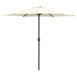 vidaXL Parasol de jardin et mât en aluminium 270x246 cm Blanc sable
