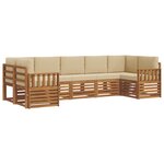 vidaXL Ensemble de canapé d'angle avec coussin 7 Pièces Naturel et Beige