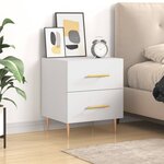 vidaXL Table de chevet blanc 40x35x47 5 cm bois d’ingénierie