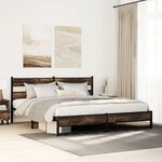 vidaXL Cadre de lit en métal sans matelas chêne fumé 183x213 cm