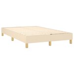 vidaXL Sommier à lattes de lit avec matelas LED Crème 120x200 cm Tissu