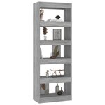 vidaXL Bibliothèque/séparateur de pièce gris béton bois d'ingénierie