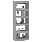 vidaXL Bibliothèque/Séparateur de pièce Gris béton 60x30x166 cm