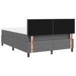 vidaXL Lit Box Spring avec Matelas & Lumière LED Grise 140x200 cm en Tissu en Velours Côtelé