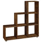 vidaXL Bibliothèque escalier Chêne fumé 107 cm Bois d'ingénierie