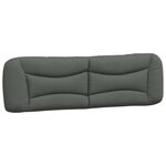 vidaXL Coussin de tête de lit Hvar gris foncé 180 cm tissu