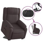 vidaXL Fauteuil inclinable marron foncé tissu