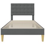 vidaXL Cadre de lit avec tête de lit Gris foncé 90 x 190 cm Tissu