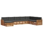 vidaXL Ensemble de canapés d'extérieur 8 Pièces Naturel et Anthracite