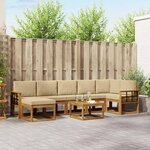 vidaXL Ensemble de canapés d'extérieur 8 Pièces Naturel et Beige
