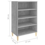 vidaXL Buffet gris béton 57x35x90 cm bois d'ingénierie