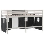 vidaXL Lit mezzanine enfants avec rideaux sans matelas 90x190 cm