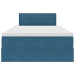 vidaXL Lit de Rangement avec matelas Bleu 120 x 190 cm Velours