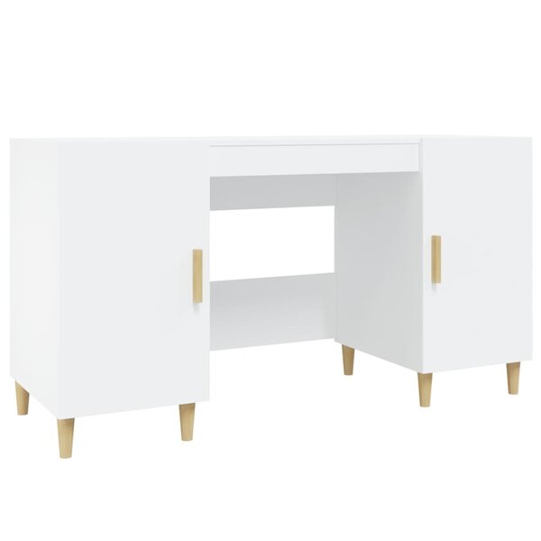 vidaXL Bureau Blanc 140x50x75 cm Bois d'ingénierie