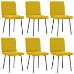 vidaXL Chaises à manger lot de 6 jaune velours