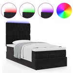 vidaXL Cadre de lit ottoman avec matelas noir 90x200 cm velours