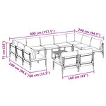vidaXL Ensemble de canapé de jardin 12 Pièces Anthracite Acier