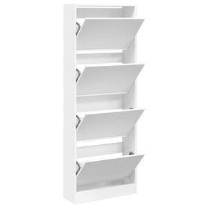 vidaXL Armoire à chaussures blanc 60x21x163 5 cm bois d'ingénierie
