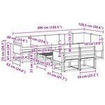 vidaXL Ensemble de canapés d'extérieur 9 Pièces Naturel et Crème