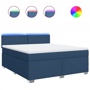 vidaXL Sommier à lattes de lit avec matelas Bleu 180x200 cm Tissu