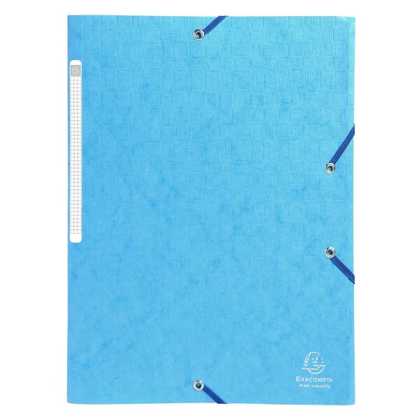 Chemises À Élastiques Carte Lustrée 3 Rabats Monobloc - Turquoise - Exacompta