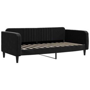 vidaXL Lit de repos sans matelas noir 90x200 cm velours