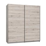 Armoire de chambre -Panneaux de particules - Décor chene cendré clair - 2 portes - L 170,3 x P 61,2 x H 190,5 cm