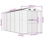 vidaXL Abri de jardin marron clair 191x385x198 cm acier galvanisé