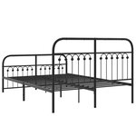vidaXL Cadre de lit métal sans matelas avec pied de lit noir 140x190cm