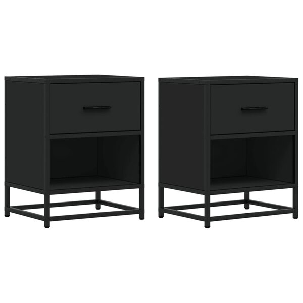 vidaXL Tables de chevet 2 Pièces noir 40x31x50 cm bois d'ingénierie