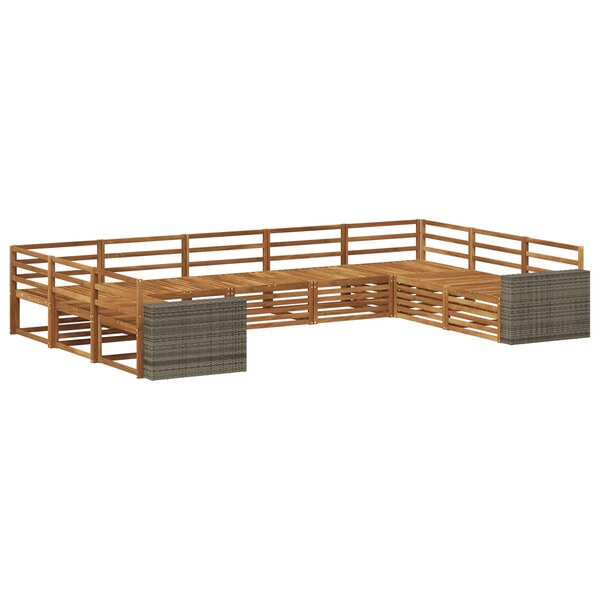 vidaXL Ensemble de canapés d'extérieur 9 Pièces Naturel