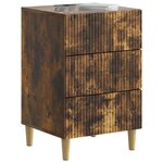 vidaXL Cabinet de chevet avec tiroir Chêne fumé 43 x 41 x 66 5 cm
