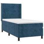 vidaXL Sommier à lattes de lit et matelas Bleu foncé 80x200 cm Velours