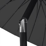 vidaXL Parasol d'extérieur avec mât en aluminium 270 cm Noir