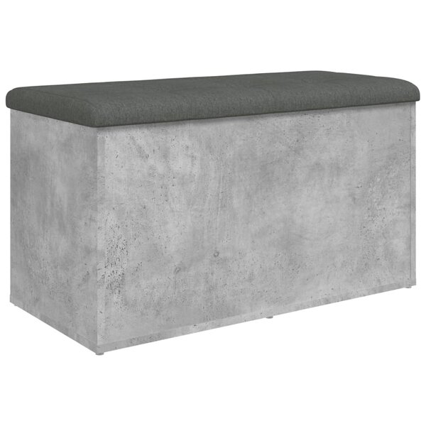 vidaXL Banc de rangement gris béton 82x42x45 cm bois d'ingénierie
