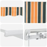 vidaXL Auvent Rétractable Vert et jaune 350 x 250 cm tissu