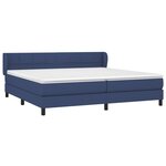 vidaXL Sommier à lattes de lit avec matelas Bleu 200x200 cm Tissu