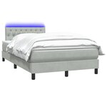 vidaXL Sommier à lattes de lit et matelas et LED gris clair 120x210cm velours
