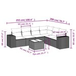 vidaXL Salon de jardin avec coussins 7 Pièces beige résine tressée