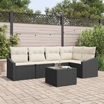 vidaXL Ensemble de salle à manger pour jardin 6 Pièces Marron  Crème