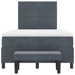 vidaXL Lit à ressorts avec matelas Gris foncé 120 x 200 cm Velours