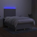 vidaXL Sommier à lattes de lit matelas LED Gris clair 120x200 cm Tissu
