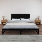 vidaXL Tête de lit murale Noir 185x3x60 cm Bois massif de pin