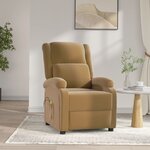 vidaXL Fauteuil électrique de massage Marron Velours