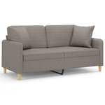 vidaXL Canapé 2 places avec oreillers décoratifs taupe 140 cm tissu