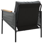 vidaXL Ensemble de meubles de balcon 4 Pièces avec coussins acier noir